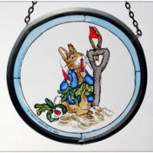 Peter Rabbit with Radishes Glass Roundelette