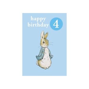Peter Rabbit 4th Birthday Badge Card