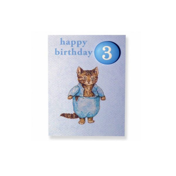 Tom Kitten 3rd Birthday Badge Card