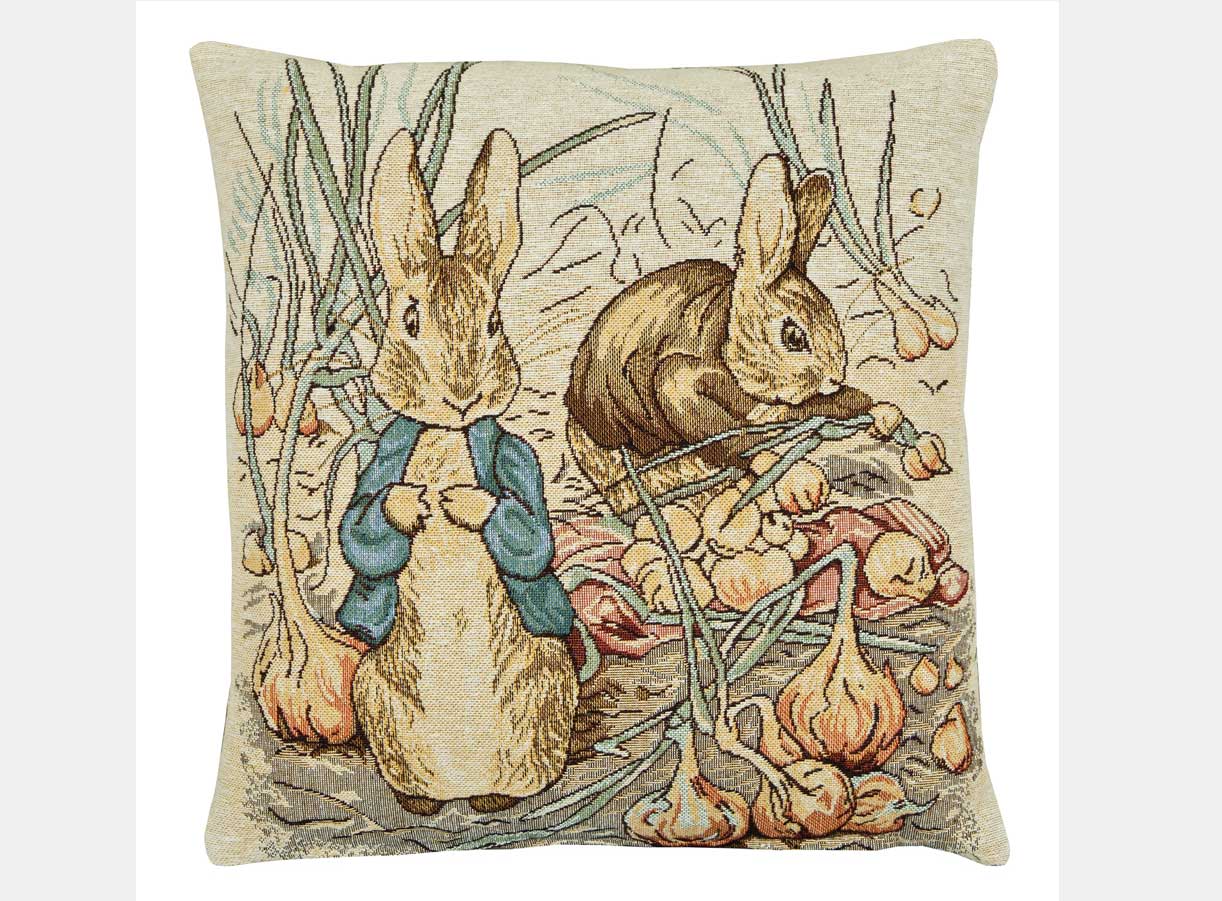 Beatrix Potter Decor Pillow Benjamin Bunny Peter Rabbit Cross 