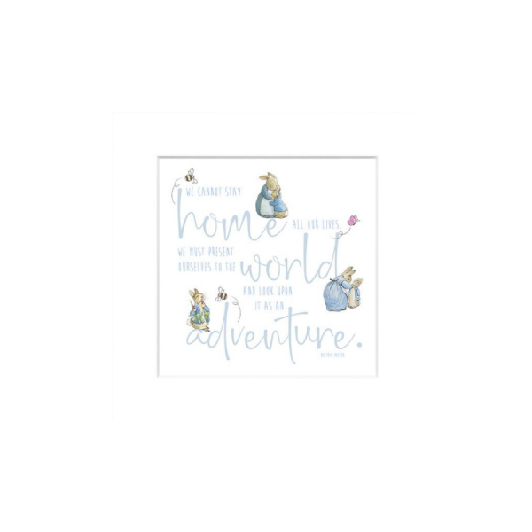 'We cannot stay home' Peter Rabbit Mounted Print