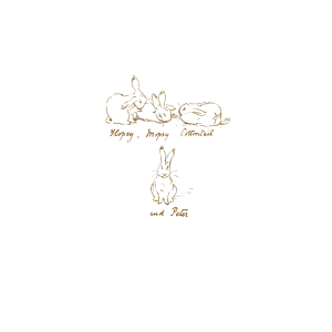 Peter Rabbit, Flopsy, Mopsy & Cotton-tail Sketch Greetings Card