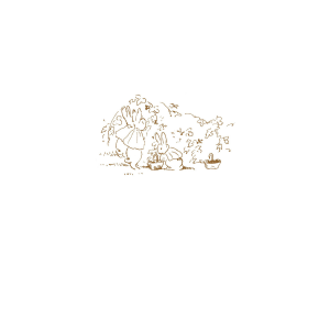 Flopsy Mopsy & Cotton-tail Picking Berries Sketch Greetings Card