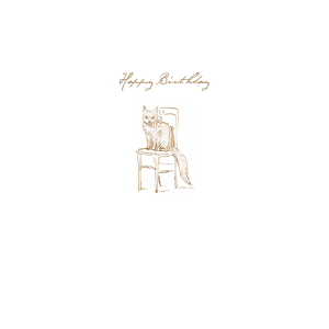 Cat Sketch 'Happy Birthday' Card