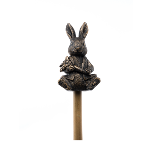 Peter Rabbit Sitting Bronze Cane Companion