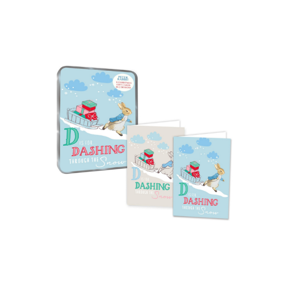Peter Rabbit Dashing through the Snow Christmas Notecards