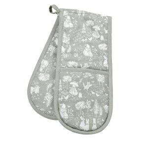 Peter Rabbit Classic Grey Pattern Double Oven Glove