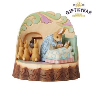 Mrs Rabbit and Bunnies Carved by Heart Figurine