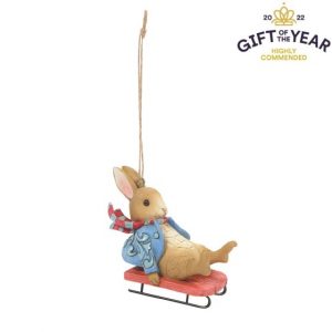 Peter Rabbit Sledging Hanging Ornament by Jim Shore