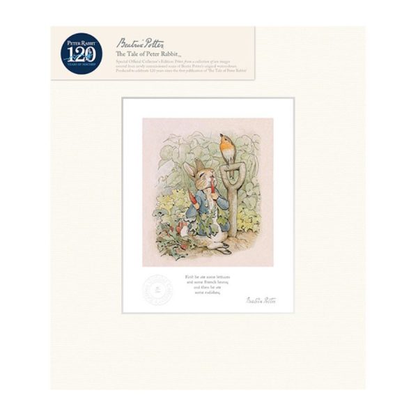 Peter Rabbit Eating Radishes Mounted Limited Edition Print