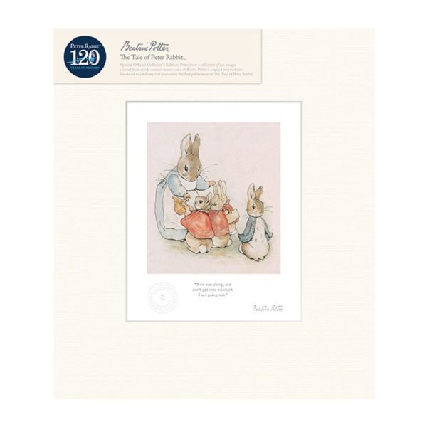 Mrs Rabbit & Bunnies Mounted Limited Edition Print