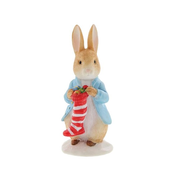 Peter Rabbit with his Stocking Figurine - Beatrix Potter Shop