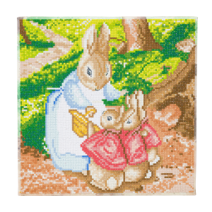 Mrs Rabbit & Flopsy Bunnies Crystal Art Canvas Kit