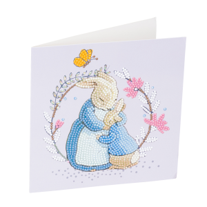 Peter Rabbit & Mrs Rabbit Crystal Art Card Kit