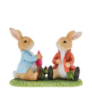 Peter Rabbit & Benjamin Eating Vegetables Figurine