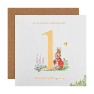 Flopsy Bunny 1st Birthday Girl Card