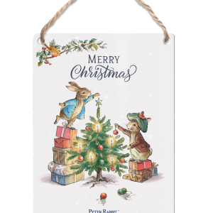 The Original Metal Sign Co – Peter Rabbit & Christmas Tree Dangler