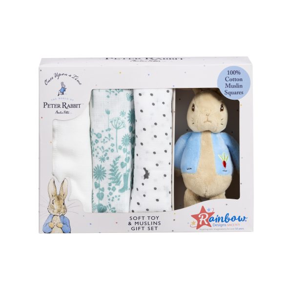 Peter Rabbit Toy and Muslin Set