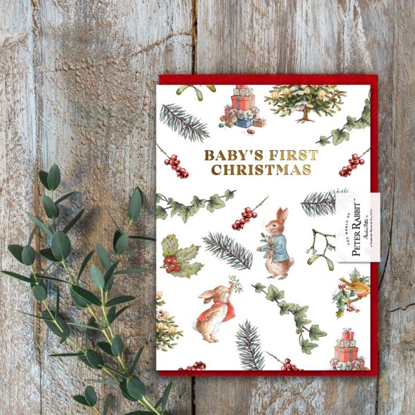 Peter Rabbit Baby's First Christmas Card
