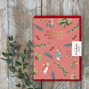 Peter Rabbit Here's To Wonderful Friends Christmas Card