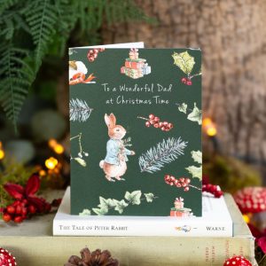 Peter Rabbit To a Wonderful Dad at Christmas Time Card
