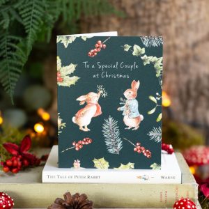 Peter Rabbit To a Special Couple at Christmas Time Card