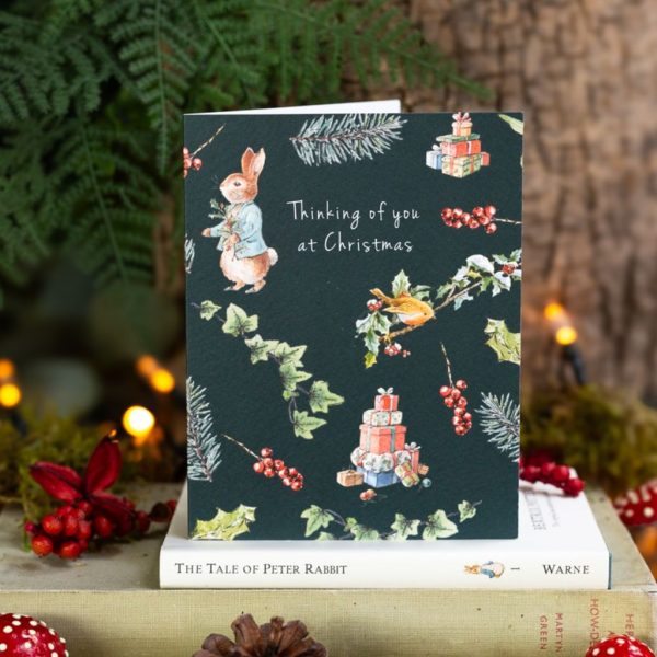 Peter Rabbit Thinking of You at Christmas Card