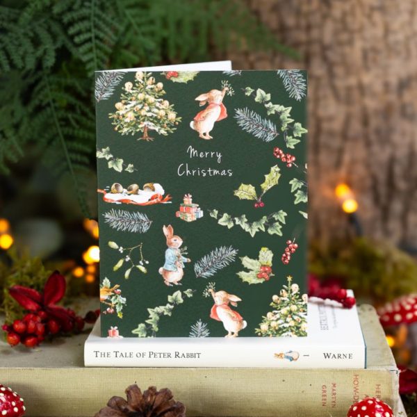 Peter Rabbit & Flopsy Bunny Merry Christmas Card