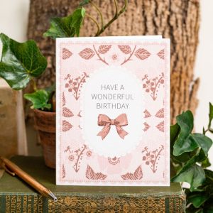 Have a Wonderful Birthday "Blackberries & Roses" Pink Card