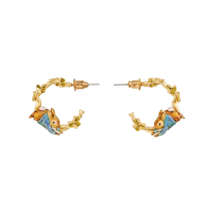 Peter Rabbit Jumping Clover Hoop Earrings - Fable England