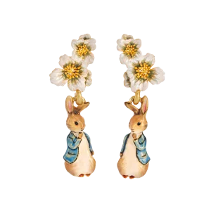 Peter Rabbit Floral Drop Earrings - Fable England