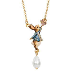 Peter Rabbit Butterfly Pearl Drop Necklace - Fable England