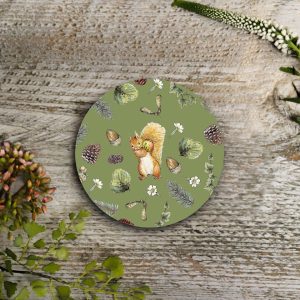 Squirrel Nutkin “Fresh Woodland Trails” Round Coaster