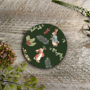 Peter Rabbit & Friends “Mistletoe Kisses” Round Coaster