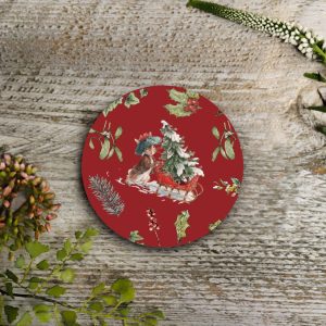 Peter Rabbit & Friends “Winter Berries” Round Coaster